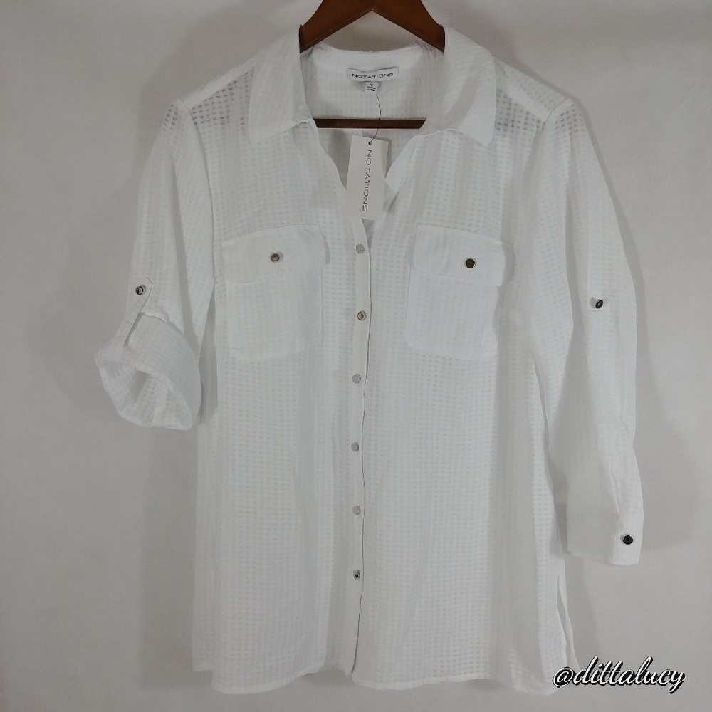 Notations button down blouse